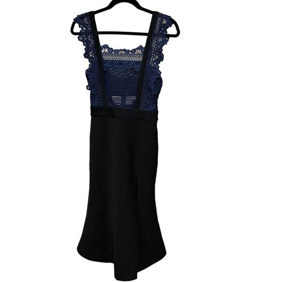 Revolve Self-Portrait Angelique Frilled Split Front Sculptured Midi Dress - Picture 12 of 13